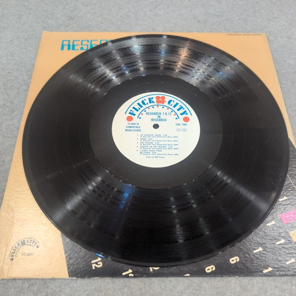 Research 1-6-12 In‎ Research Vinyl LP Flick City FC 5001 Progressive Rock 1960s - Picture 4 of 4